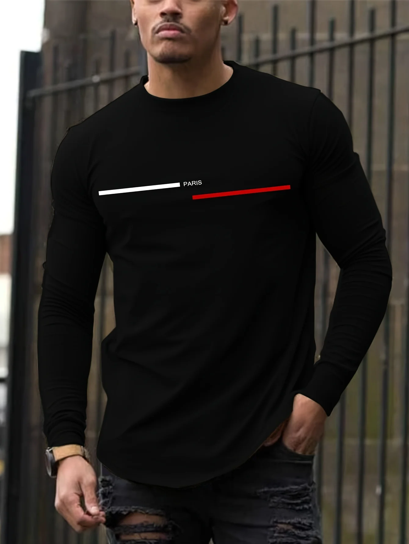 te shirt homme manche longue paris – Image 12
